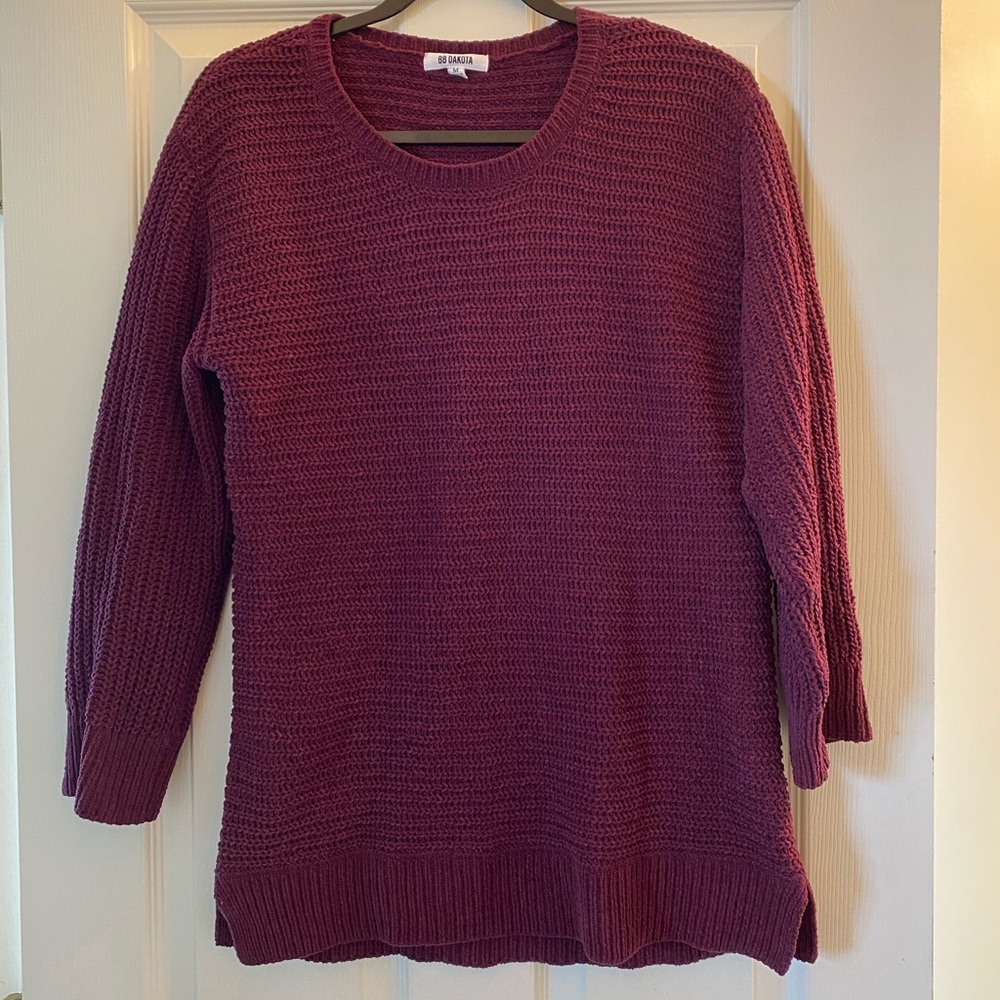BB Dakota oversized sweater in wine-red